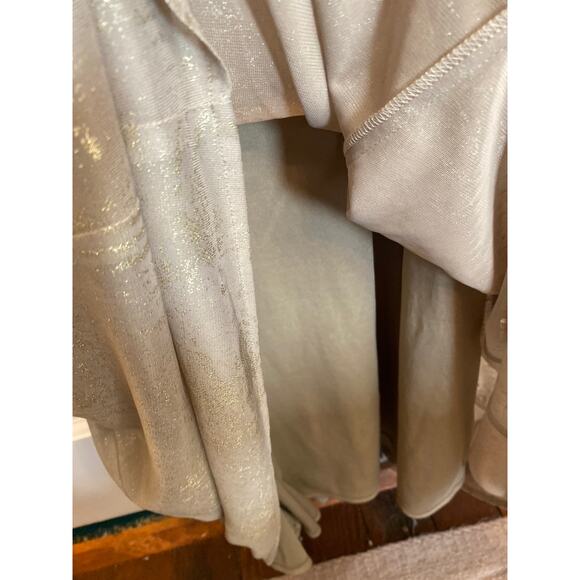 Goddess Gold Metallic Alex Evenings Maxi Formal Gala Gown Dress 16 - Picture 6 of 9